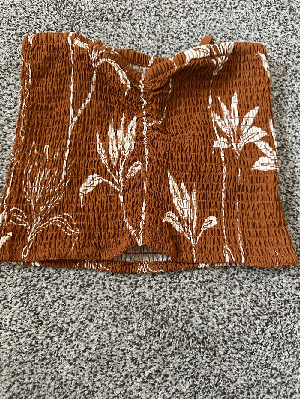 Kalokini Rust Floral Smocked Tube top with adjustable straps - Women